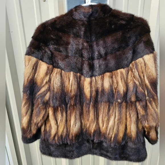 GLAMOROUS AUTHENTIC MAHAGONY MINK FUR COAT/JACKET SIZES XLARGE-1XL - Picture 3 of 9